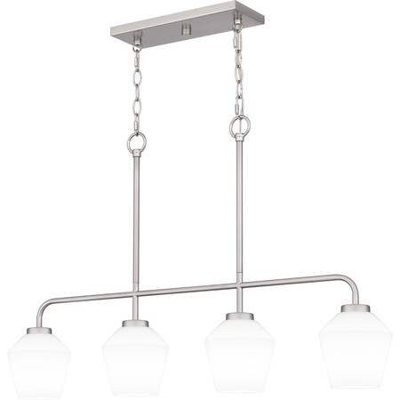 Quoizel Nielson Linear Chandelier 4 Lights Briushed Nick NIE436BN